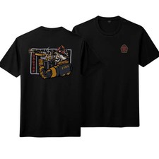 Firefighter Vintage Graphic T-shirt Ragtop Fire Design Soft Cotton Blend Shirt