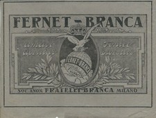 Pubblicità 1920 ca. FERNET BRANCA - Milano