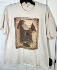 VERMONT COTTON COMPANY T SHIRT SIZE XL SANTA CARDINAL CREAM RED 100 COTTON NEW