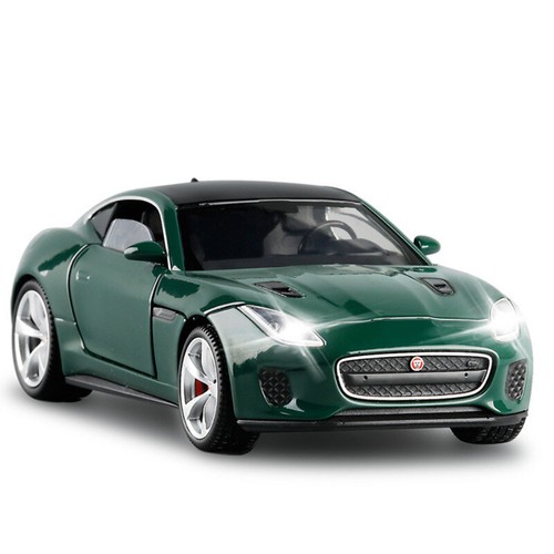 Model Car Diecast Toy Vehicle Collection Gift Kid Green 1/32 Jaguar F-type Coupe - Picture 2 of 9