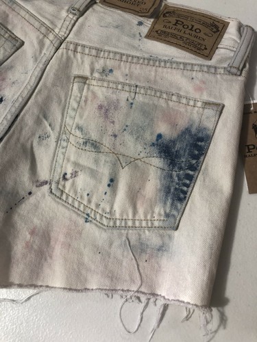 Polo Ralph Lauren The Crosby Relaxed Distressed Painted Denim Short Wmn's SZ 28 - Picture 4 of 4