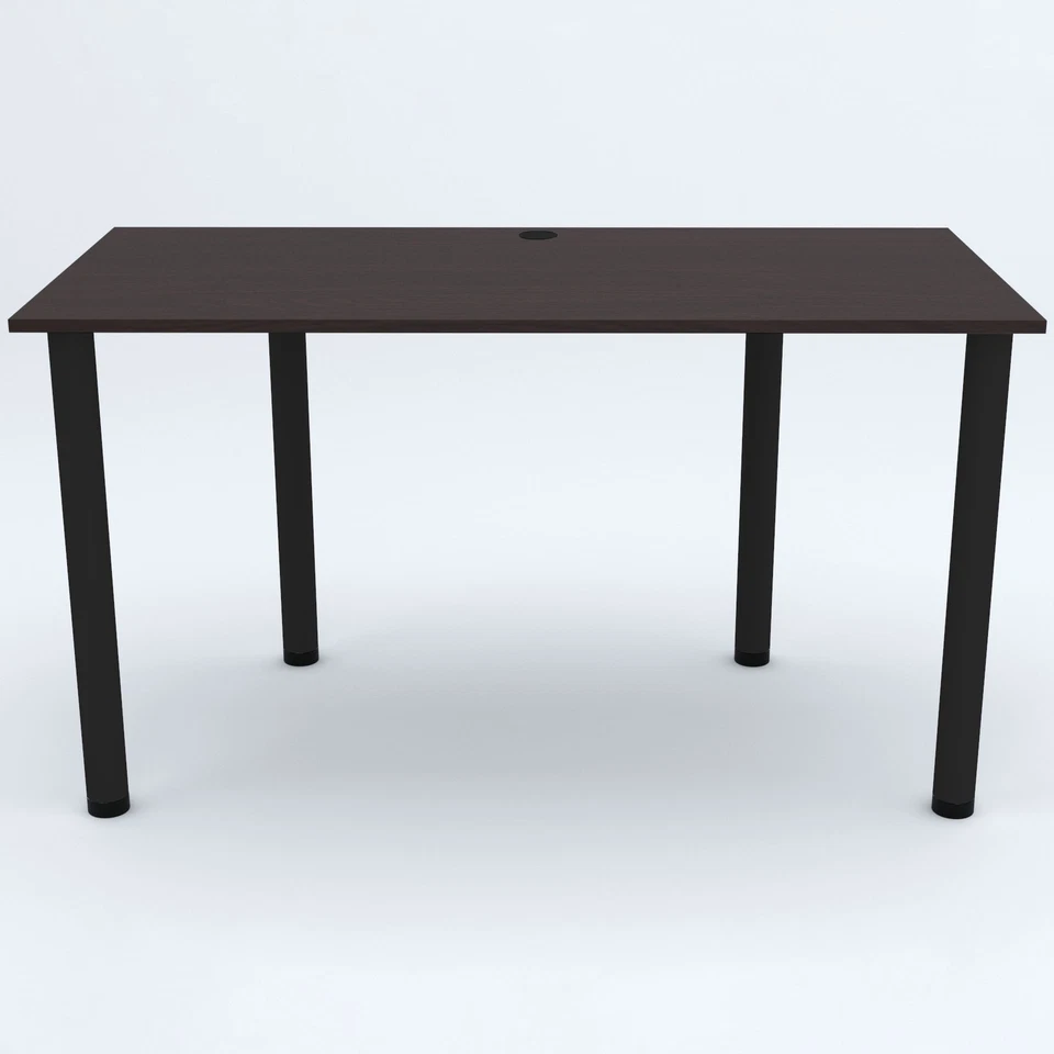Schreibtisch Tisch Computertisch Arbeitstisch mit SCHWARZE Beinen | WENGE - Bild 3 von 4