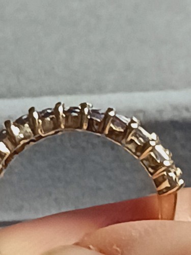 14kt Yellow Gold & Tanzanite 3-Row Wave Ring - Size 6 Vintage 27 gemstones - Picture 13 of 15