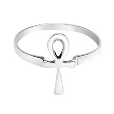 Stylish Egyptian Ankh Hieroglyph Sterling Silver Ring-10