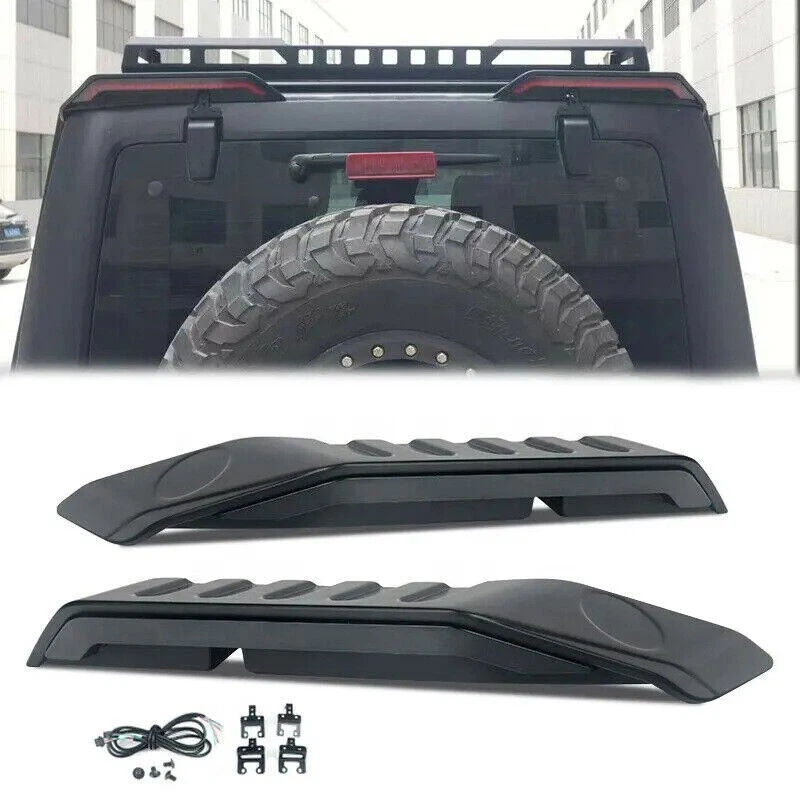 Para 07-17 Jeep Wrangler JK SUV teto traseiro spoiler asa traseira freio luz reversa - Imagem 3 de 4