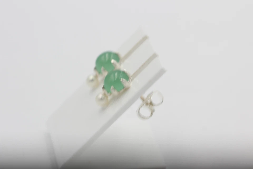 Campur Design 1,82 Carati Aventurin Perle Orecchini 925 Argento Acqua Dolce - Immagine 4 di 4