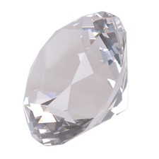 LONGWIN 80MM Clear Crystal Diamond Glass Paperweight Jewels Wedding Decor Gift