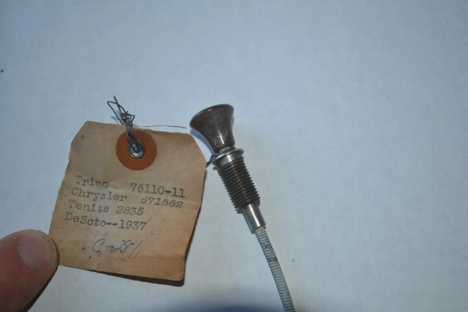 1937 Desoto S3 conversível NOS limpador de para-brisa cabo interruptor e botão trico - Imagem 4 de 4