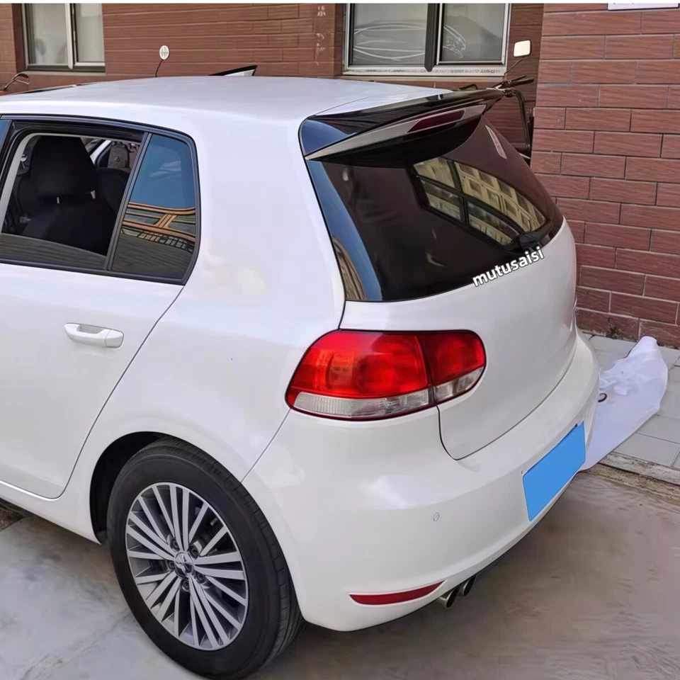 GLOSSY BLACK ROOF SPOILER REAR WINDOW WING FOR 2010-14 VOLKSWAGEN GOLF MK6 HATCH - Image 4 of 4