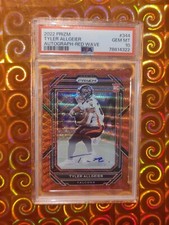 Tyler Allgeier 2022 Panini Prizm Red Wave Auto /149 PSA 10 GEM, RARE, SICK COLOR