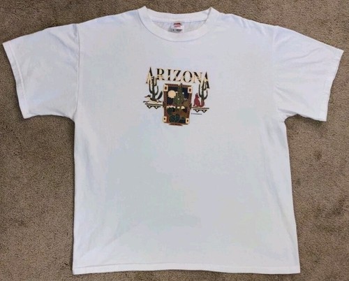 Fruit of the Loom Cotton Arizona T-Shirt sz L White knit Adult short sleeve MINT - Foto 2 di 9