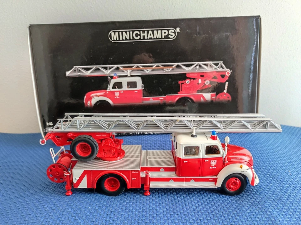minichamps magirus deutz s 6500 drehleiter DL 30 1/43 vigili fuoco pompieri - Immagine 3 di 4