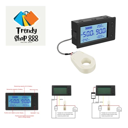 Voltage Amp Meter DC, Battery Monitor DC 0-300V 200A, Ammeter Voltmeter for S...