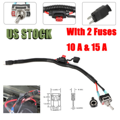 24'' Universal Automotive Switched Fuse Switch For Mini 10A &15A Fuse WIth wire