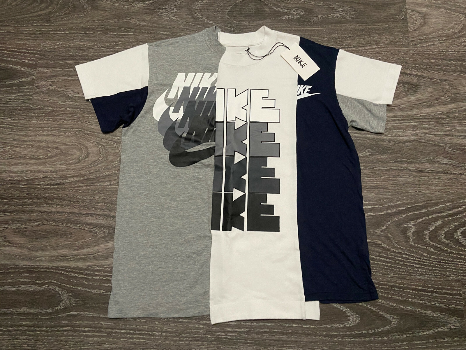 SACAI X NIKE T shirt ibrida Nike x Sacai NikeLab nuova di zecca CD6310 711 taglia media NUOVISSIMA