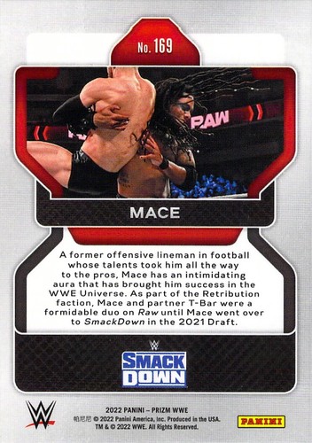Mace 2022 Panini Prizm WWE SmackDown Wrestling Chrome Base 1st Prizm Card #169 - Picture 2 of 2