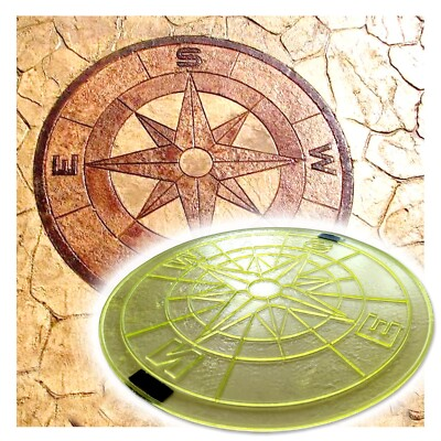 #ad Polyurethane Mat Stamp COMPASS ORIENT Concrete Cement Stamping Pattern Texture $247.00