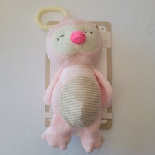 KellyBaby Pink Owl Plush With Rattle Clip On Toy 10" KellyToy 0 