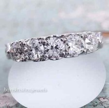 Lab Created 3.51CT Round Cut VVS1 Diamond Wedding Band Ring 14K White Gold Over