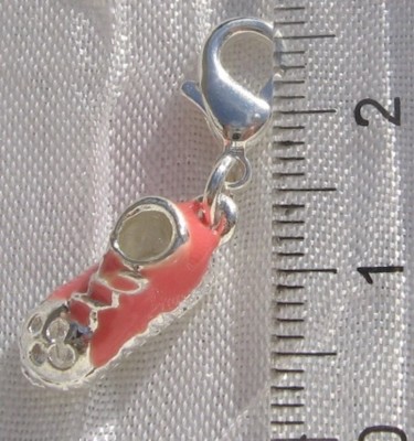 Charm (breloque) Mousqueton/clip Pour Chaussure à Talon - Rouge, Métal Argenté - Neuf, Fabriqué En France