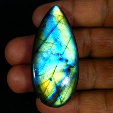 91.00Cts. Natural Incredible Purple LABRADORITE Pear Cabochon Loose Gemstone