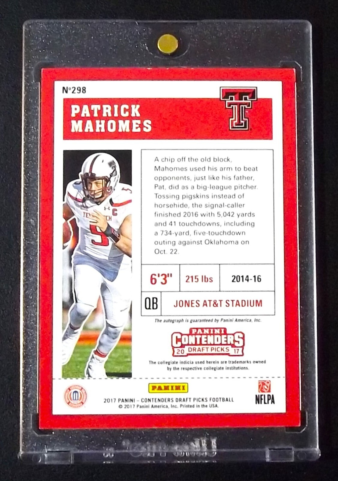 Patrick Mahomes Auto Rc 2017 Contenders DP Rookie Patrick Mahomes II Autograph view 5