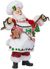 Christmas Chef Santa Figurine 12-Inch Decor Holiday Season Kitchen Collectible