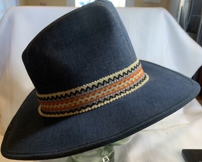 Vintage Bailey U-Rollit Blue Denim Western Cowboy Hat Size Large 
