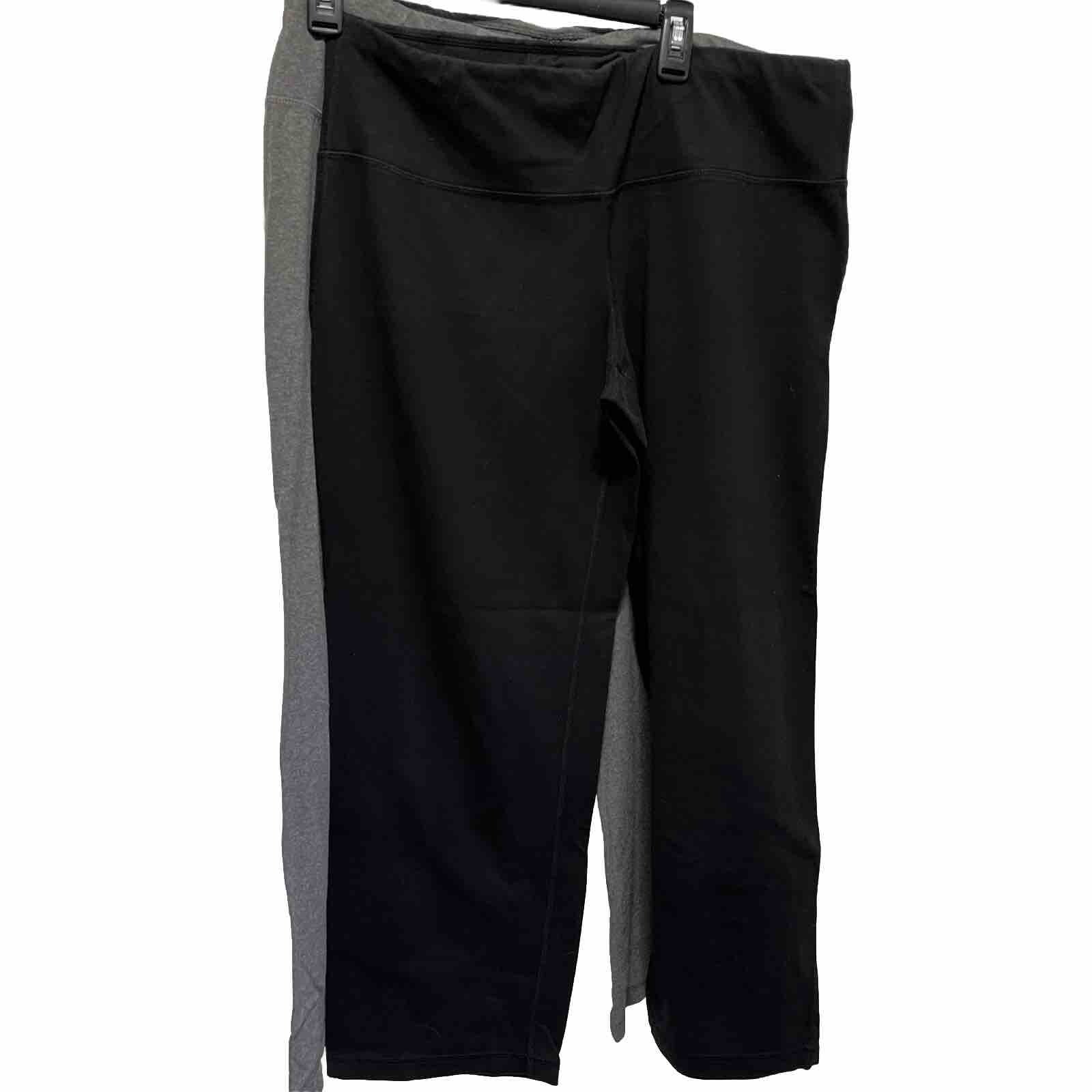 Ladies XL 16/18 Petite Athletic Works Pants Lot Of 2 1 Grey 1 Black