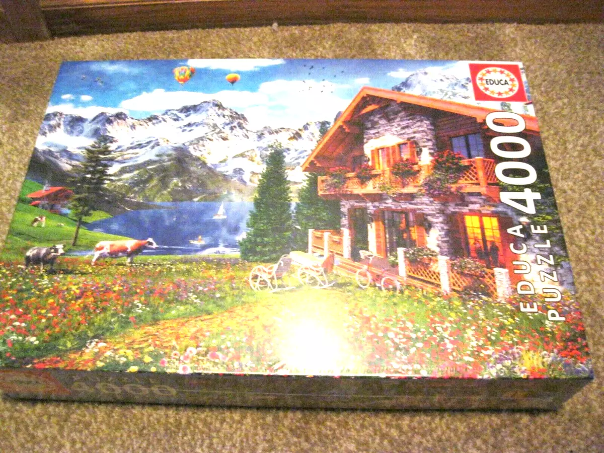 EDUCA 4000 PIECE PUZZLE CHALET IN THE ALPS 19568 2023 PUZZLE CHECK OTHER  PUZZLES