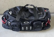 RARE OAKLEY HOT TUB WHEELED DUFFEL BAG Black Tactical Field Gear AP Hiking Pack