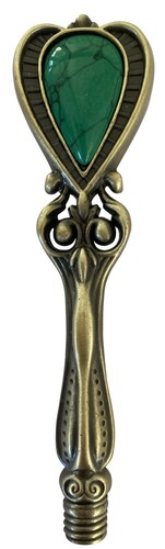 Grünes Zepter-Stil Wachssiegel Stempel Griff, 3" hoch Antik Messing Ton, wunderschön!