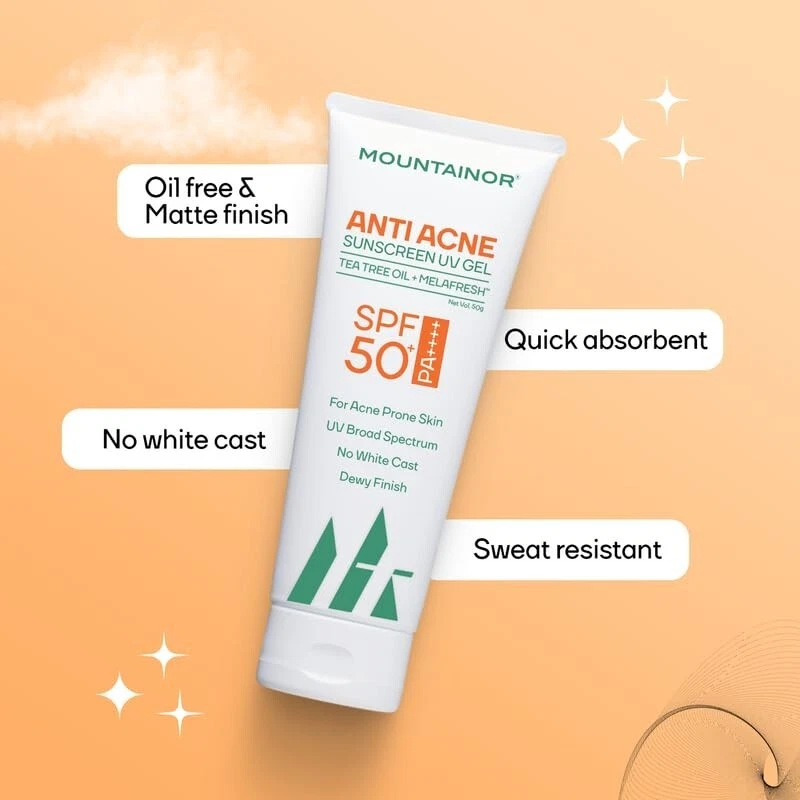 MOUNTAINOR Anti Acne Sunscreen UV Gel SPF50+ PA++++50g Dermatologically All Skin - Image 3 of 4