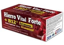 HIERRO VITAL + B12 DIETARY SUPPLEMENT 15 BOTTLES OF 0.51 FL OZ 15 ML Antianemico