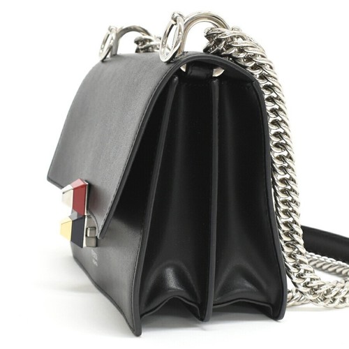 Fendi 8M0381 2-Way Tasche Mini Canai Regenbogen Nieten Schulter Leder Schwarz - Bild 2 von 9