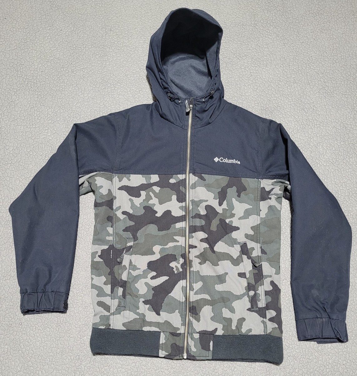 Columbia Loma Vista Jacket Adult S Black Grey Camo Hooded  display picture 1