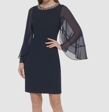Vince Camuto Womens Blue Scuba Crepe Mini Dress Size 6
