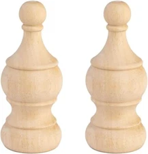 2Pack Decorative Wood Finials 5.9" Tall X 2.4" Wide for Bed Post Finials Curtain