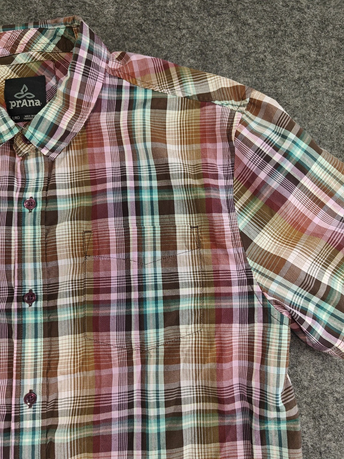 prana plaid prepp casual pocket outdoor ecto breathe shirt