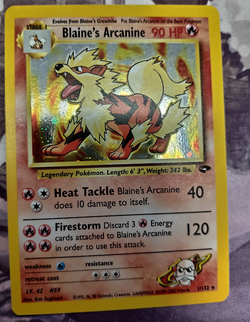 Blaine's Arcanine 1/132 Gym Challenge Holofoil Rare Pokemon Card HP | eBay