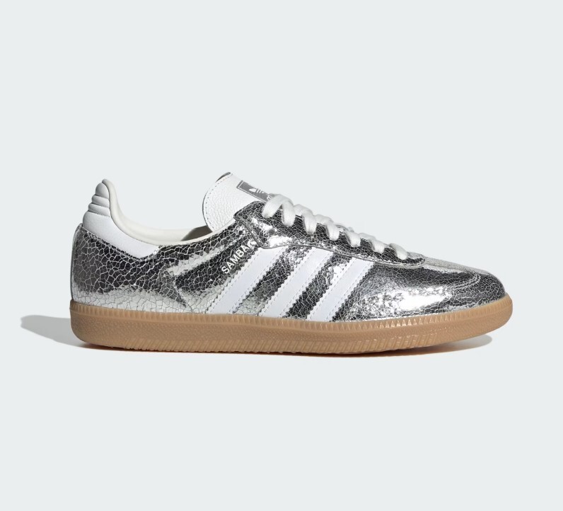 靴 adidas Originals Women's Samba OG Silver Adidas originals Women's SAMBA OG W Silver Metallic / Cloud White