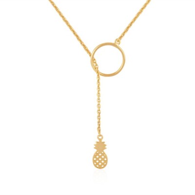 Gold Pineapple Necklace - Minimalist Pendent - Birthday Gifts - Fruit Jewelry
