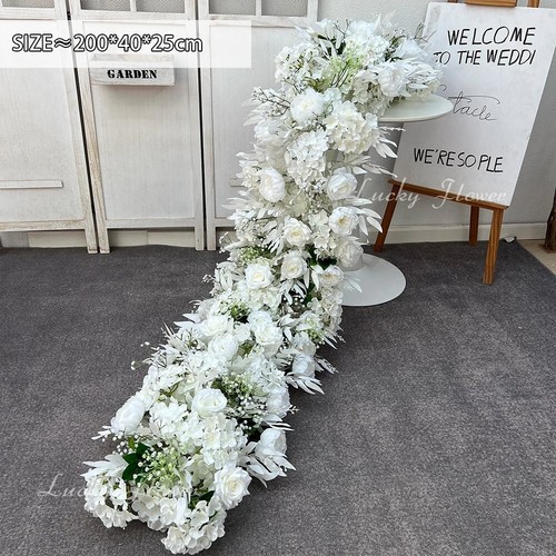 Artificial Silk Flowers Row 2 meter Realistic Colorful Wedding Backdrop Decor - Picture 15 of 31