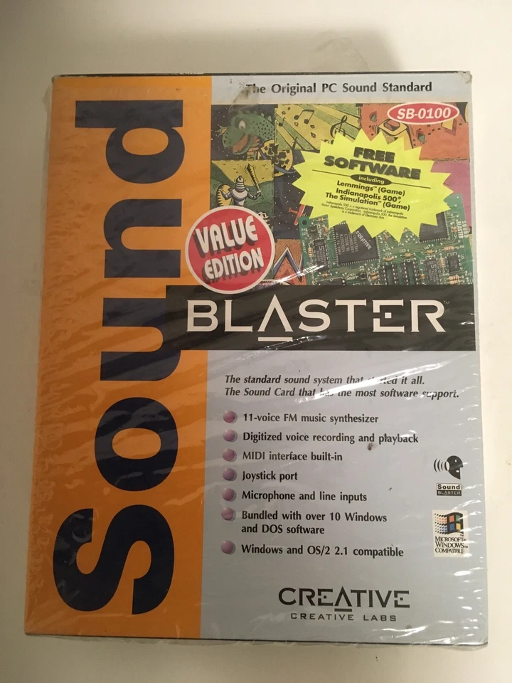 Creative Labs Sound Blaster 2.0 Value Edition SB-0100 Vintage 1994 LESEN!