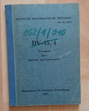NVA Vorschrift A052/1/010 DV-15/4 Vorschrift &uuml;ber Sperren und Sperrmittel 1961