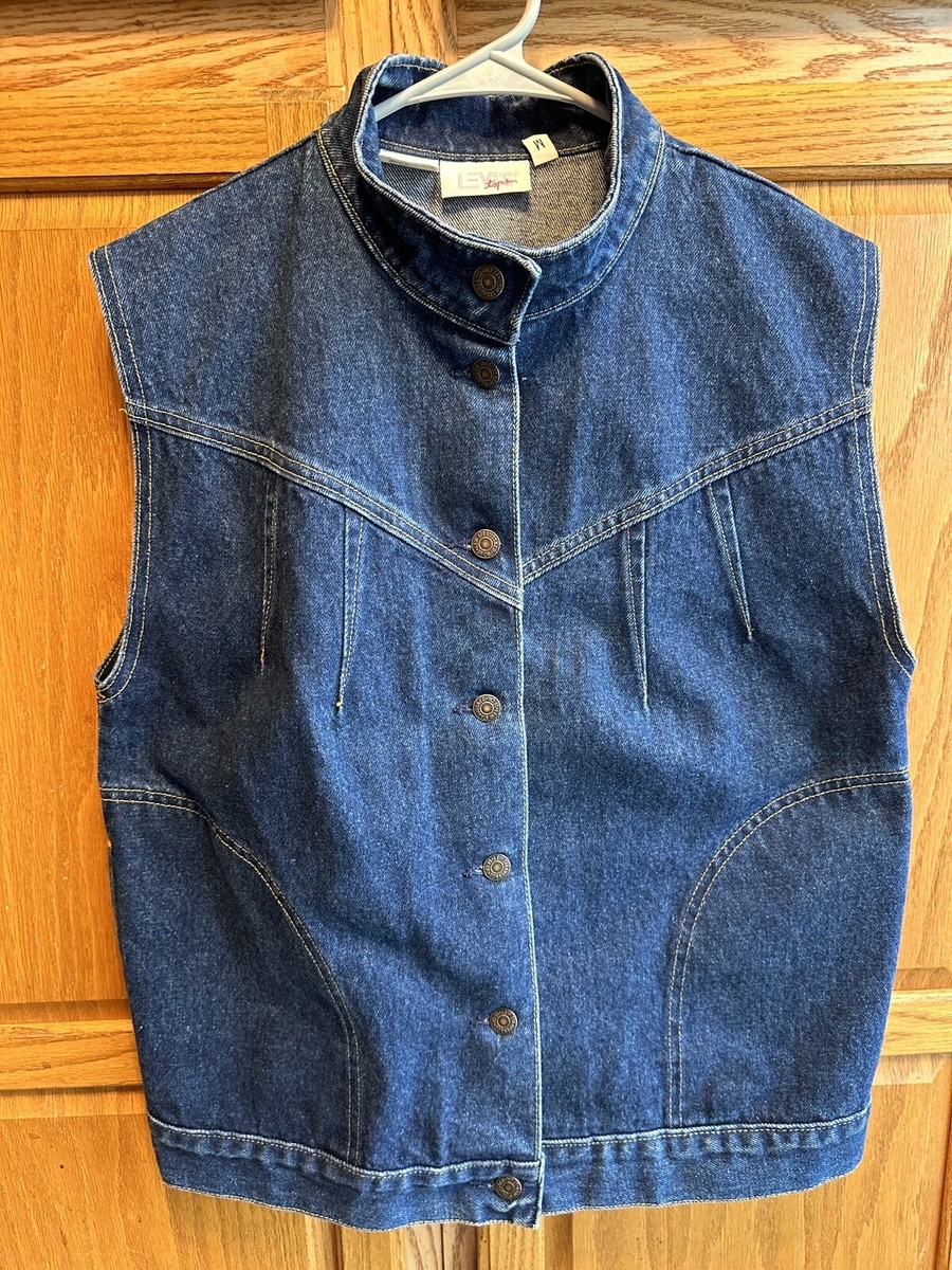 Gilet Femme Vintage Levi's Denim - Taille M, Bleu, 100% Coton, Très Bon état