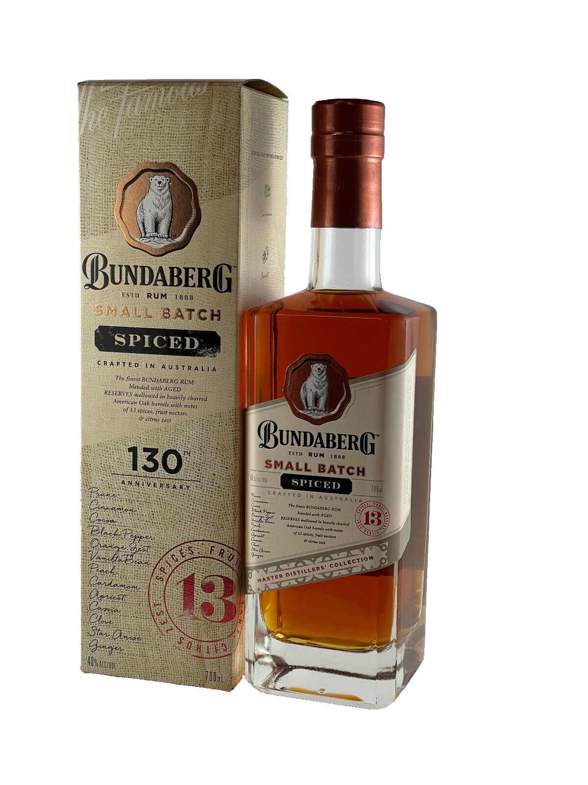 Bundaberg Rum 130th Anniversary Spiced Rum Boxed Bottle Number 1852