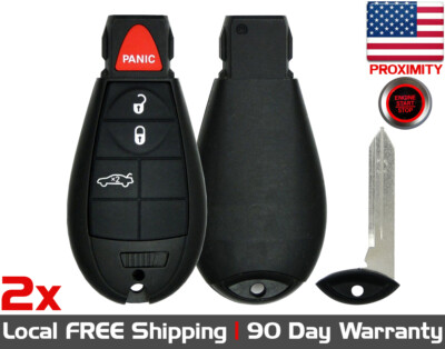 Lot 2x New Replacement PROXIMITY Keyless Entry Remote Key Fob for Dodge Chrysler