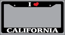 Black License Plate Frame I Heart California Auto Accessory 1152