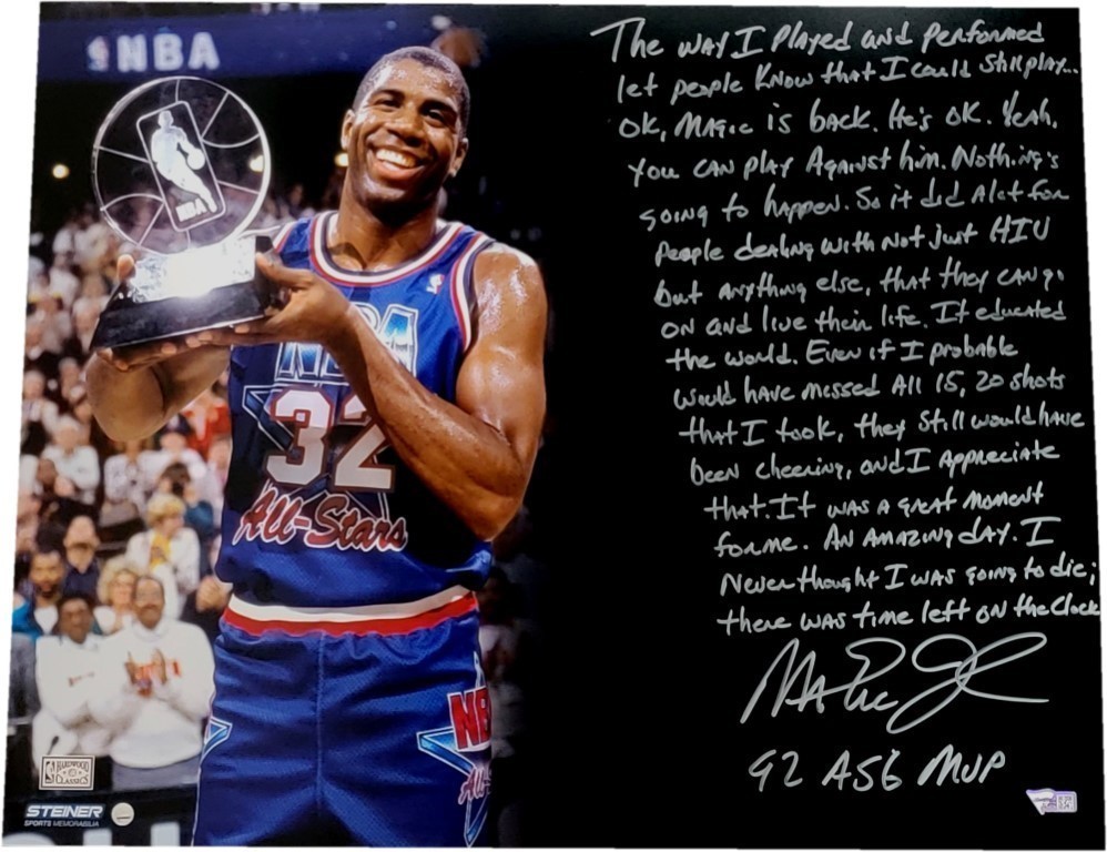 Magic Johnson Hand Signed 16x20 Photo W/ 1992 ASG game Story WOW ...